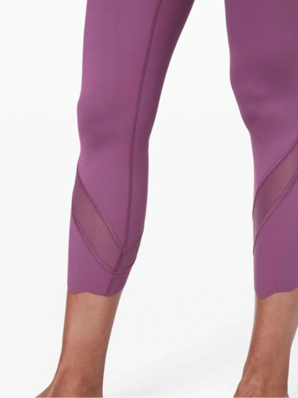 Lululemon Wunder Under Crop II Hi-Rise Scallop 24” Leggings, Plum Size 6